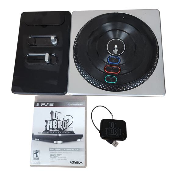 DJ Hero Wireless Turntable Controller for SONY PS2 & PS3 with Dongle & Game